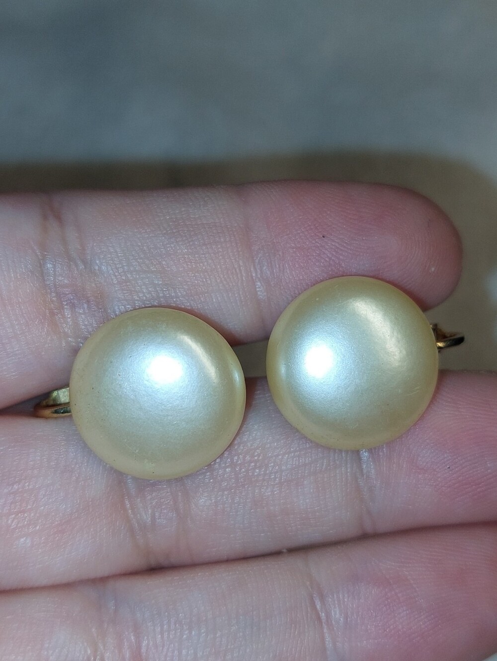 Gold Pearl Dome Clip-On Earrings - Women Jewelry